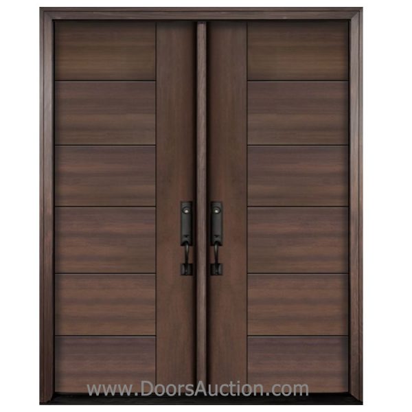 Double modern door Mahogany fiberglass