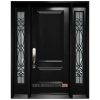 Single Door Blackburn - Full Solid Panel with 2 Sidelite - Black