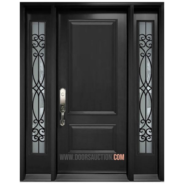 Single Door Blackburn - Full Solid Panel with 2 Sidelite - gray