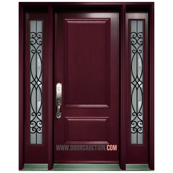 Single Door Blackburn - Full Solid Panel with 2 Sidelite - red