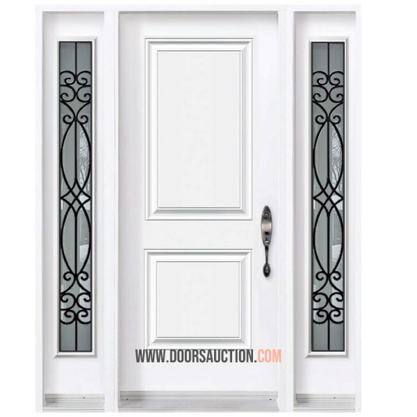 Single Door Blackburn - Full Solid Panel with 2 Sidelite - white