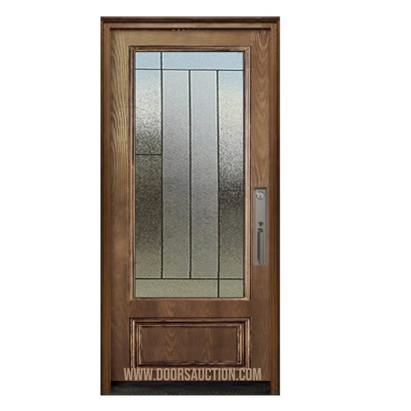 Single Fiberglass Door OAK Grain Newcastle 22 x 48 Brown