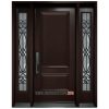 Single Door Blackburn - Full Solid Panel with 2 Sidelite - dark brown