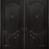 Oak grain Fiberglass Double door - Curved 3 Panel