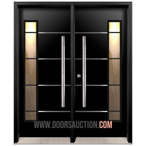 Double Modern door - Pure Jupinus-in with vertical glass 7x64 Brampton