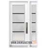 Steel Single Door - One Sidelite Full Pure glass - White