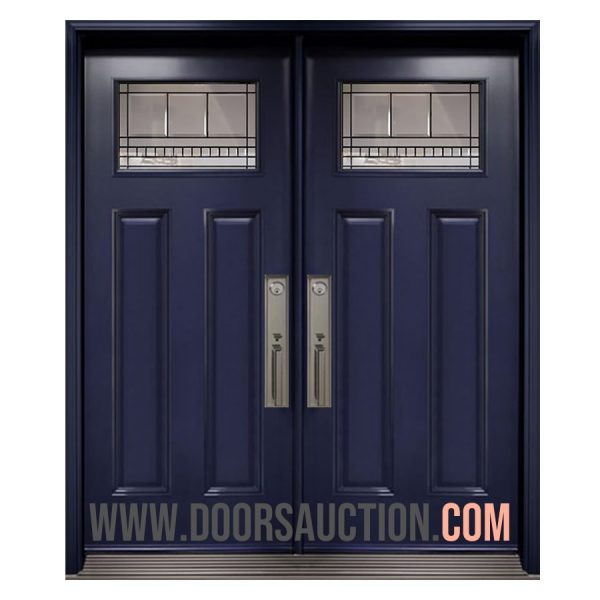 Steel Double door 3 panels Craftsman Chanelle - Blue