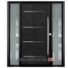 Fiberglass Door with two sidelites Venus WG-SYD-SDS Gray