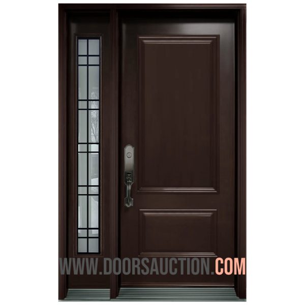 Single Steel Door - One Sidelite Full Glass- Brown Serenne Toronto