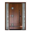 Mahogany Single Fiberglass door with 2 sidelites- Black Swan Richmond Hill