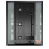 Mahogany Single Fiberglass door with 2 sidelites- Black Swan Toronto