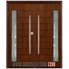 Fiberglass Oak grain Double modern door - Sydney Dark walnut Toronto