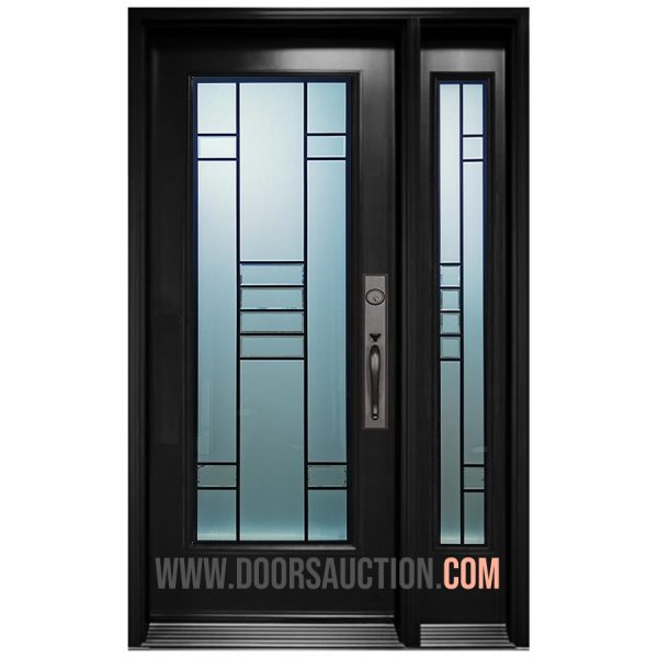 Single Door - One Sidelite Full glass METIS - Black Toronto