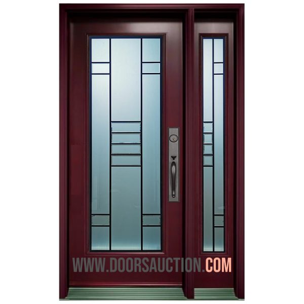 Single Door - One Sidelite Full glass METIS - Red Markham