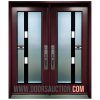 Steel Double Door Full Glass B&W-2 Dark Red Vaughan