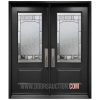 Steel Double Door 3 Quarters Bistro - Dark Gray Markham