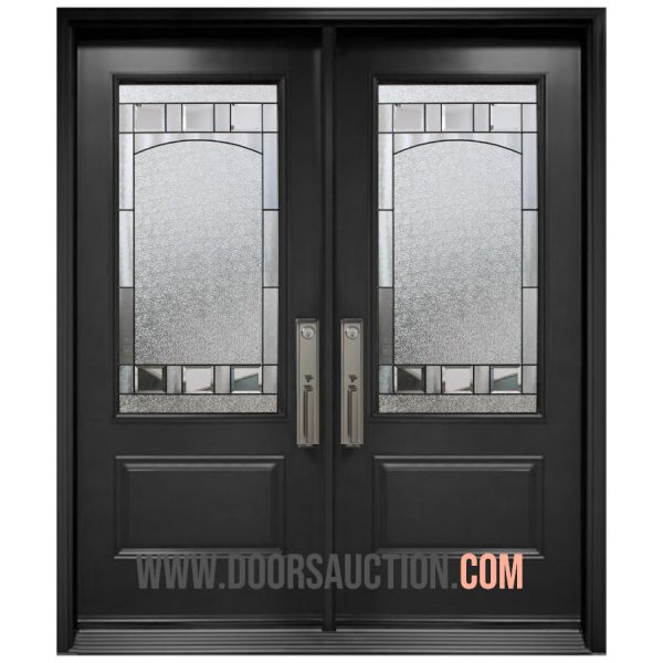 Steel Double Door 3 Quarters Bistro - Dark Gray Markham