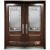 Steel Double Door Bistro 3 Quarters Brown Maple