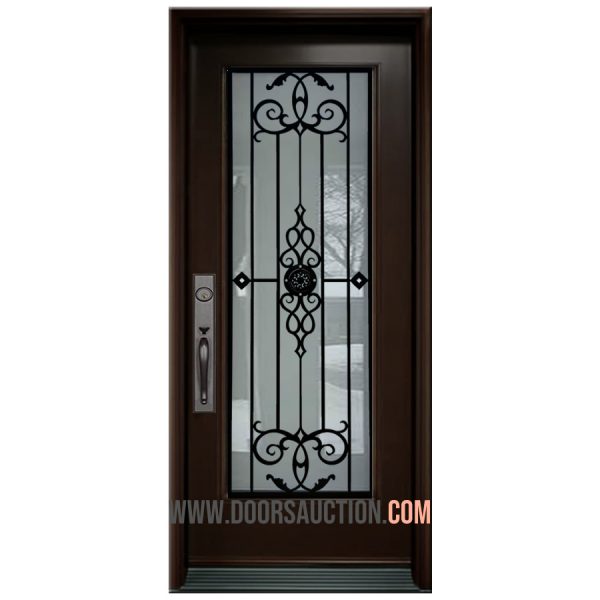 Steel Single Door Full Glass Dark Brown GOTICO Maple