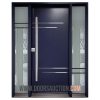 Single Modern door two sidelites Satina Blue Brampton